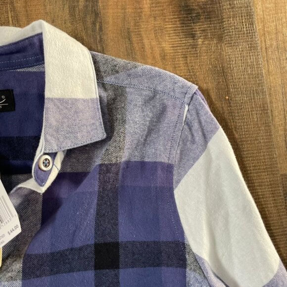 North River Outfitters Crown Blue Plaid Flannel Button Down Shirt | S NWT - Picture 3 of 5